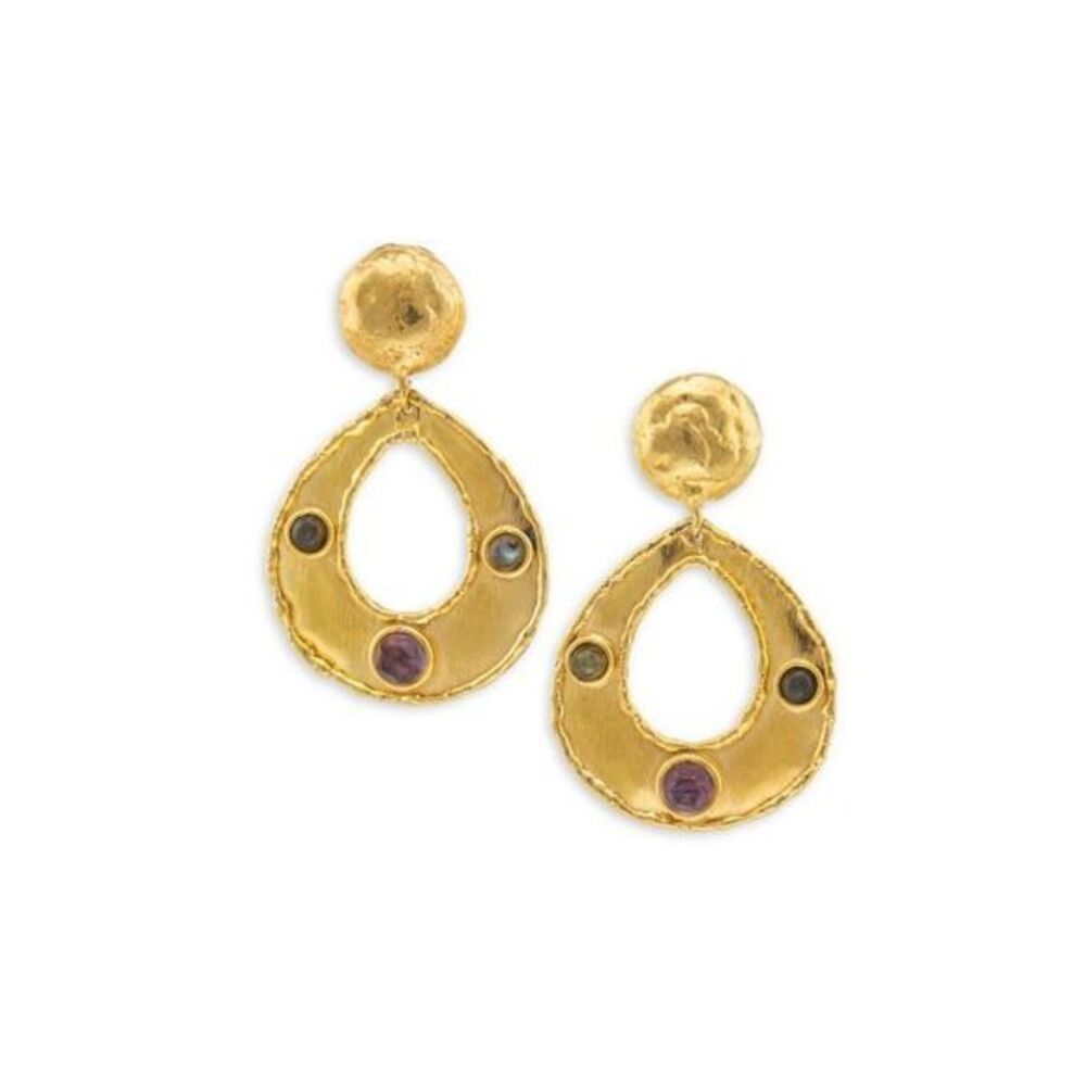 SYLVIA TOLEDANO Thalita 22K Goldplated, Labradorite & Amethyst Drop Earrings